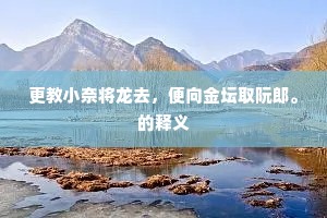 更教小奈将龙去，便向金坛取阮郎。的释义