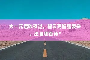太一元君昨夜过，碧云高髻绾婆娑。出自哪首诗？
