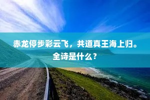 赤龙停步彩云飞，共道真王海上归。全诗是什么？