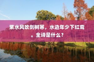 紫水风吹剑树寒，水边年少下红鸾。全诗是什么？