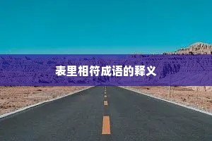 表里相符成语的释义