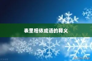 表里相依成语的释义