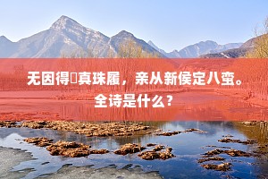 无因得靸真珠履，亲从新侯定八蛮。全诗是什么？