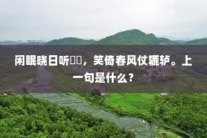 闲眠晓日听鶗鴂，笑倚春风仗辘轳。上一句是什么？