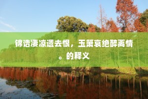 锦诰凄凉遗去恨，玉箫哀绝醉离情。的释义
