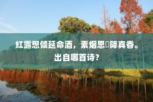 红露想倾延命酒，素烟思爇降真香。出自哪首诗？
