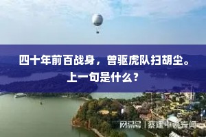 四十年前百战身，曾驱虎队扫胡尘。上一句是什么？