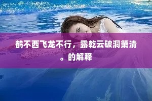 鹤不西飞龙不行，露乾云破洞箫清。的解释