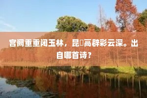 宫阙重重闭玉林，昆崙高辟彩云深。出自哪首诗？