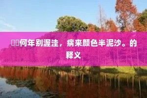 騄駬何年别渥洼，病来颜色半泥沙。的释义