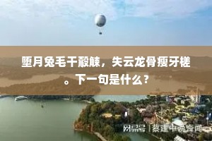堕月兔毛干觳觫，失云龙骨瘦牙槎。下一句是什么？