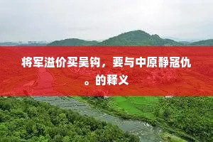将军溢价买吴钩，要与中原静寇仇。的释义