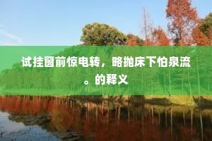 试挂窗前惊电转，略抛床下怕泉流。的释义