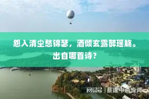 怨入清尘愁锦瑟，酒倾玄露醉瑶觞。出自哪首诗？