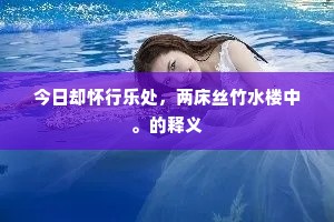 今日却怀行乐处，两床丝竹水楼中。的释义