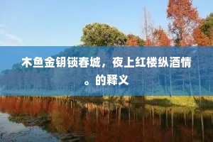 木鱼金钥锁春城，夜上红楼纵酒情。的释义