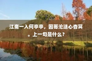 江斋一入何亭亭，因寄沦涟心杳冥。上一句是什么？