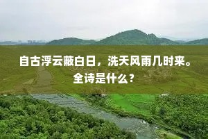 自古浮云蔽白日，洗天风雨几时来。全诗是什么？