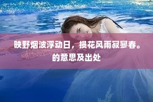 映野烟波浮动日，损花风雨寂寥春。的意思及出处