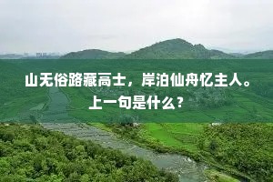山无俗路藏高士，岸泊仙舟忆主人。上一句是什么？