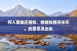 何人意绪还相似，鹤宿松枝月半天。的意思及出处