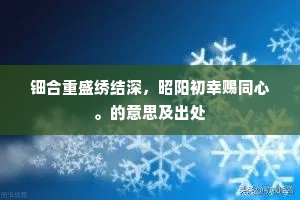 钿合重盛绣结深，昭阳初幸赐同心。的意思及出处