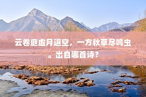 云卷庭虚月逗空，一方秋草尽鸣虫。出自哪首诗？