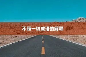 不顾一切成语的解释