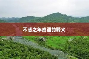 不惑之年成语的释义