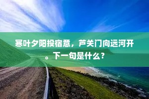 寒叶夕阳投宿意，芦关门向远河开。下一句是什么？