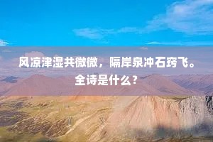 风凉津湿共微微，隔岸泉冲石窍飞。全诗是什么？