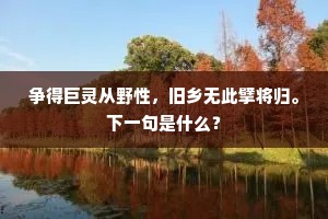 争得巨灵从野性，旧乡无此擘将归。下一句是什么？