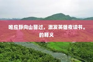 唯应静向山窗过，激发英雄夜读书。的释义