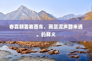 春霖朝罢客西东，雨足泥声路未通。的释义