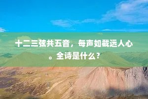 十二三弦共五音，每声如截远人心。全诗是什么？