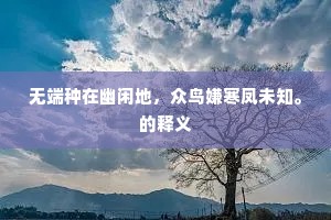 无端种在幽闲地，众鸟嫌寒凤未知。的释义