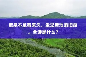 流泉不至客来久，坐见新池落旧痕。全诗是什么？