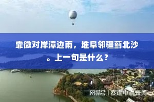 霏微对岸漳边雨，堆阜邻疆蓟北沙。上一句是什么？