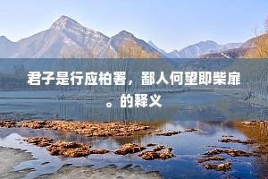 君子是行应柏署，鄙人何望即柴扉。的释义