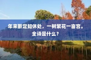 年来断定知休处，一树繁花一亩宫。全诗是什么？