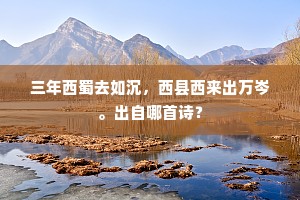 三年西蜀去如沉，西县西来出万岑。出自哪首诗？