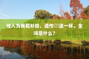 佳人为我和衫拍，遣作傞傞送一杯。全诗是什么？