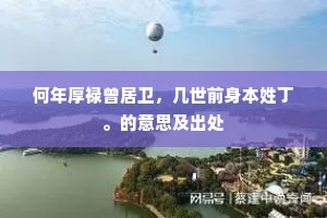 何年厚禄曾居卫，几世前身本姓丁。的意思及出处