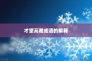 才望高雅成语的解释