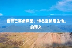 官职已辜疲瘵望，诗名空被后生传。的释义