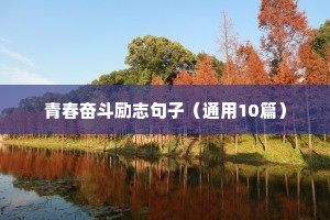 青春奋斗励志句子（通用10篇）