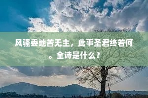 风骚委地苦无主，此事圣君终若何。全诗是什么？