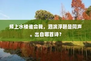频上水楼谁会我，泗滨浮磬是同声。出自哪首诗？