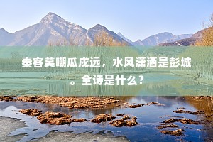 秦客莫嘲瓜戍远，水风潇洒是彭城。全诗是什么？