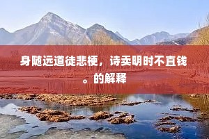 身随远道徒悲梗，诗卖明时不直钱。的解释